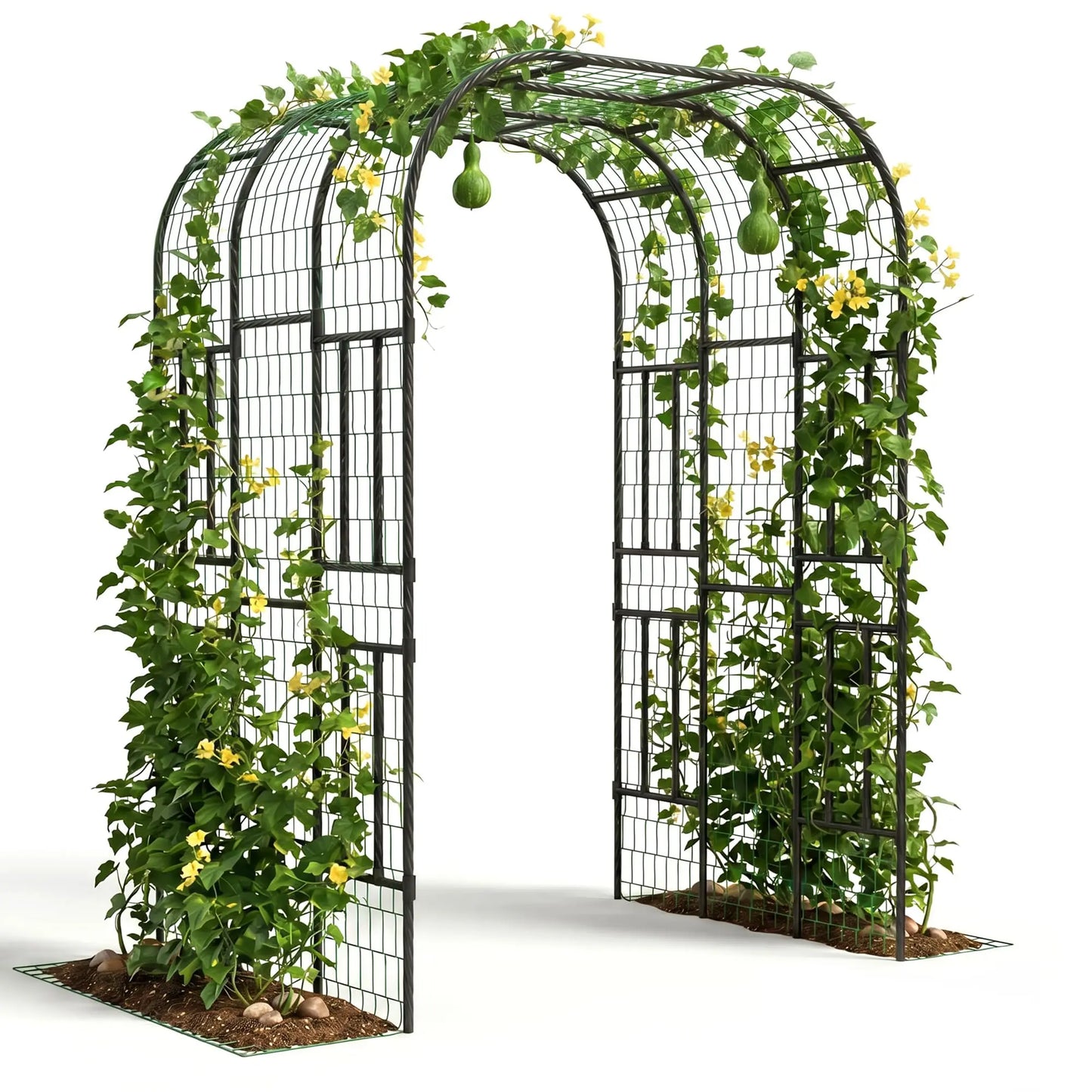 DishyKooker Garden Arch Trellis PE-Coated Steel Plant Arbor