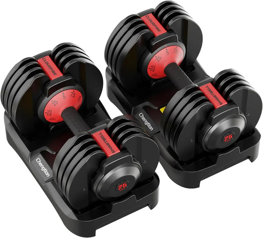 Adjustable Dumbbell Set With Quick Weight Change For Home Gym