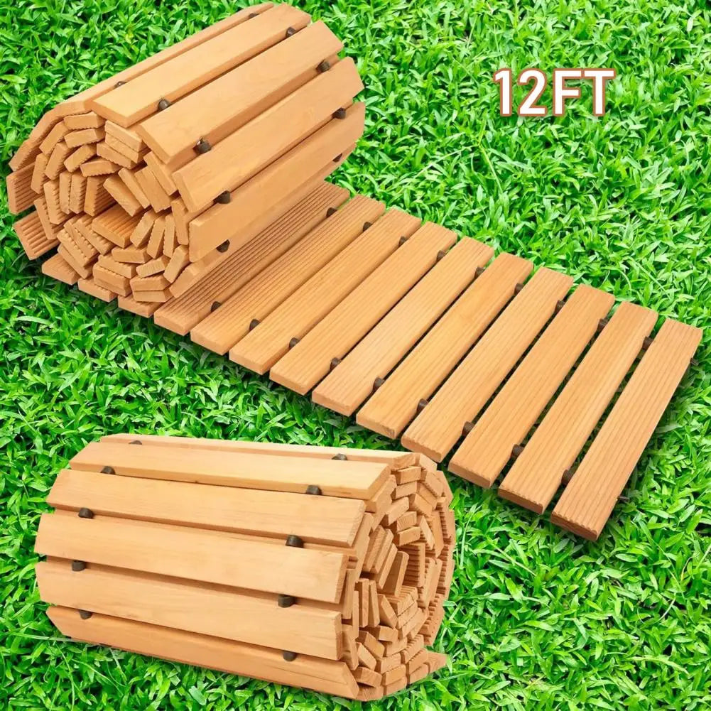 Outdoor Wooden Garden Pathway Roll Out Walkway For Patio Lawn