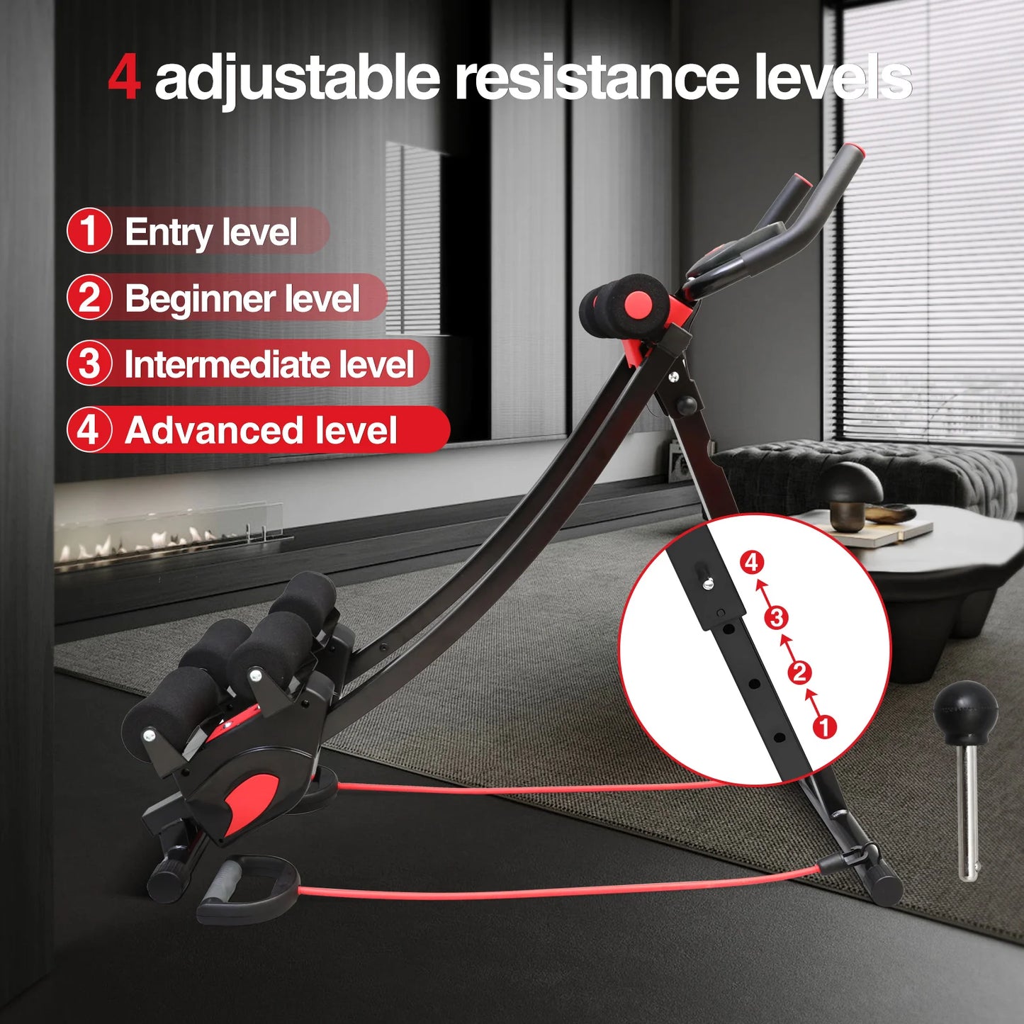 Dual Track Ab Machine And Ab Cruncher Foldable Home Gym