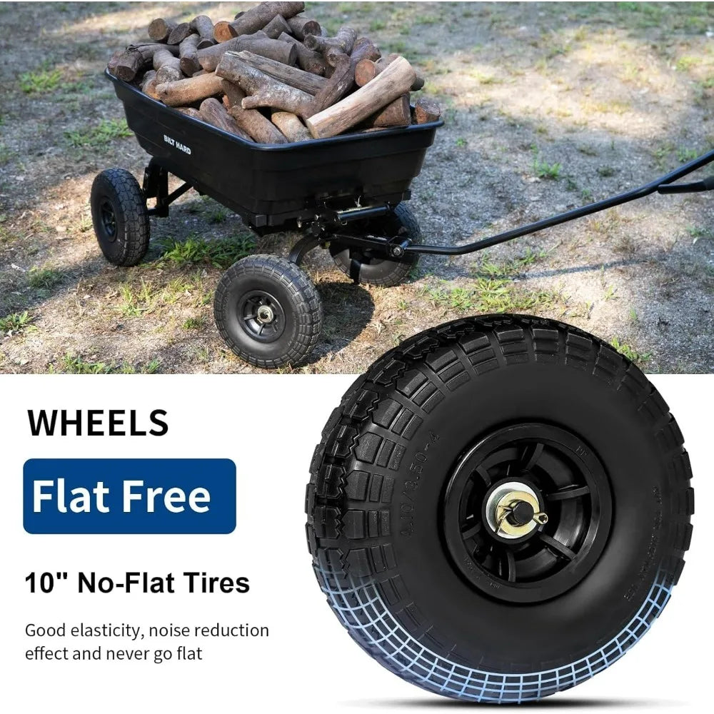 BILT HARD Yard Dump Cart With Rotating Handle
