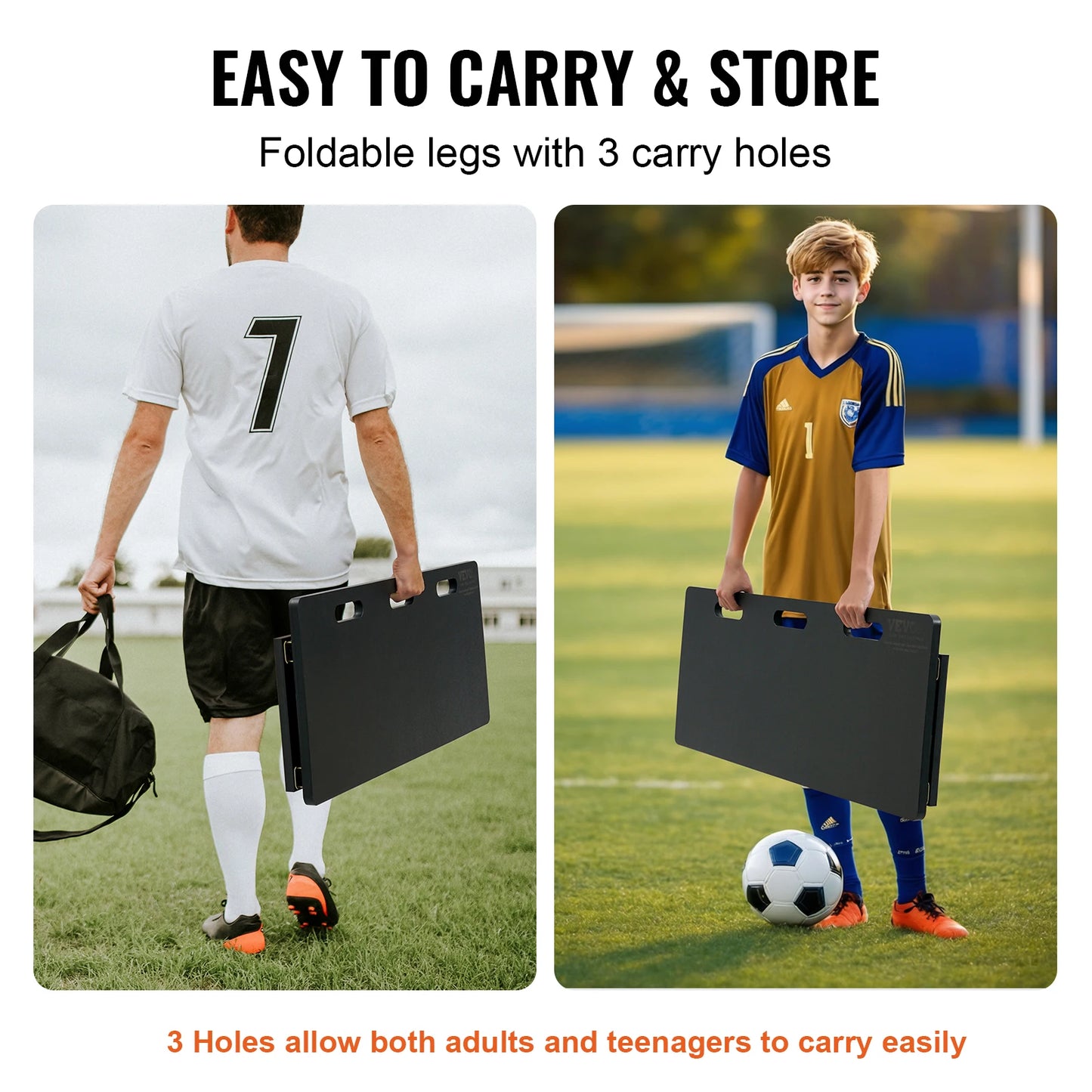 SucceBuy Portable Soccer Rebounder Board With 2 Angles HDPE Kickback