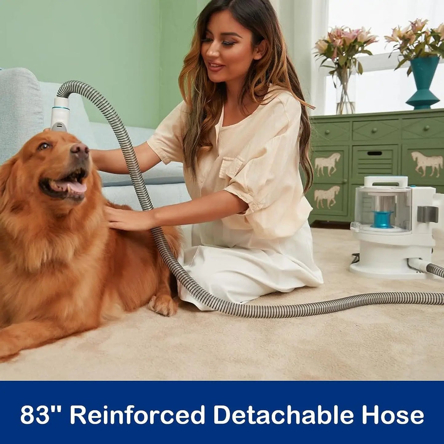 Pet Hair Vacuum With Dust Bin And Precision Grooming Tools