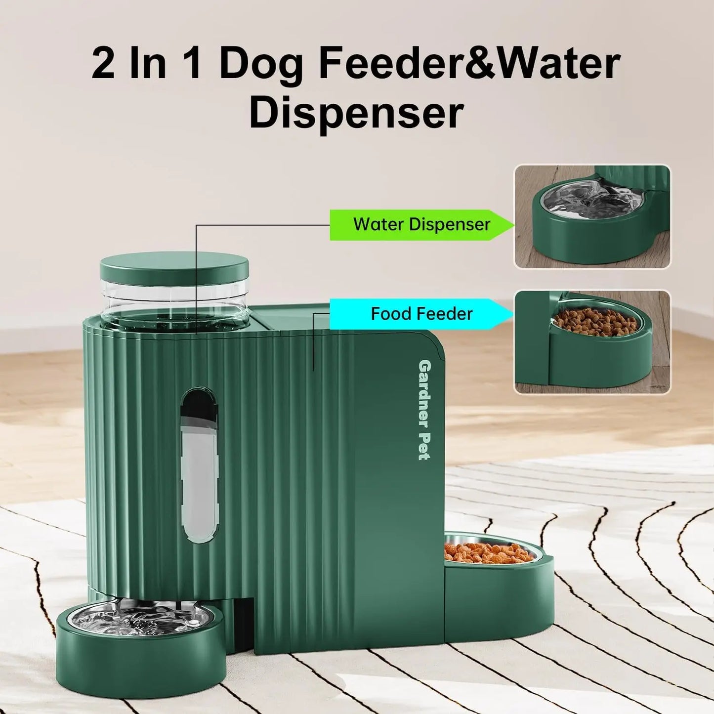 Automatic Gravity Pet Feeder and Water Dispenser Set
