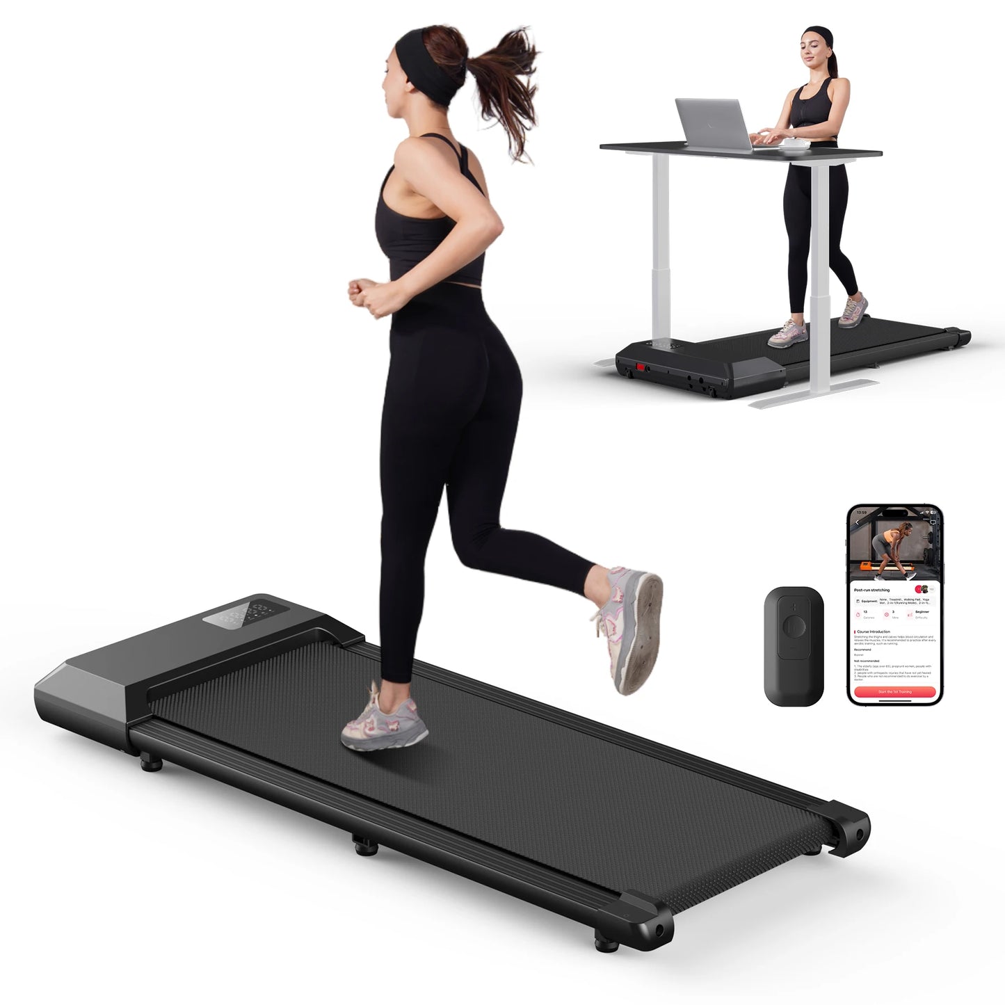 Home Use Treadmill 2.5HP 300lbs Capacity TwoInOne Walking Running