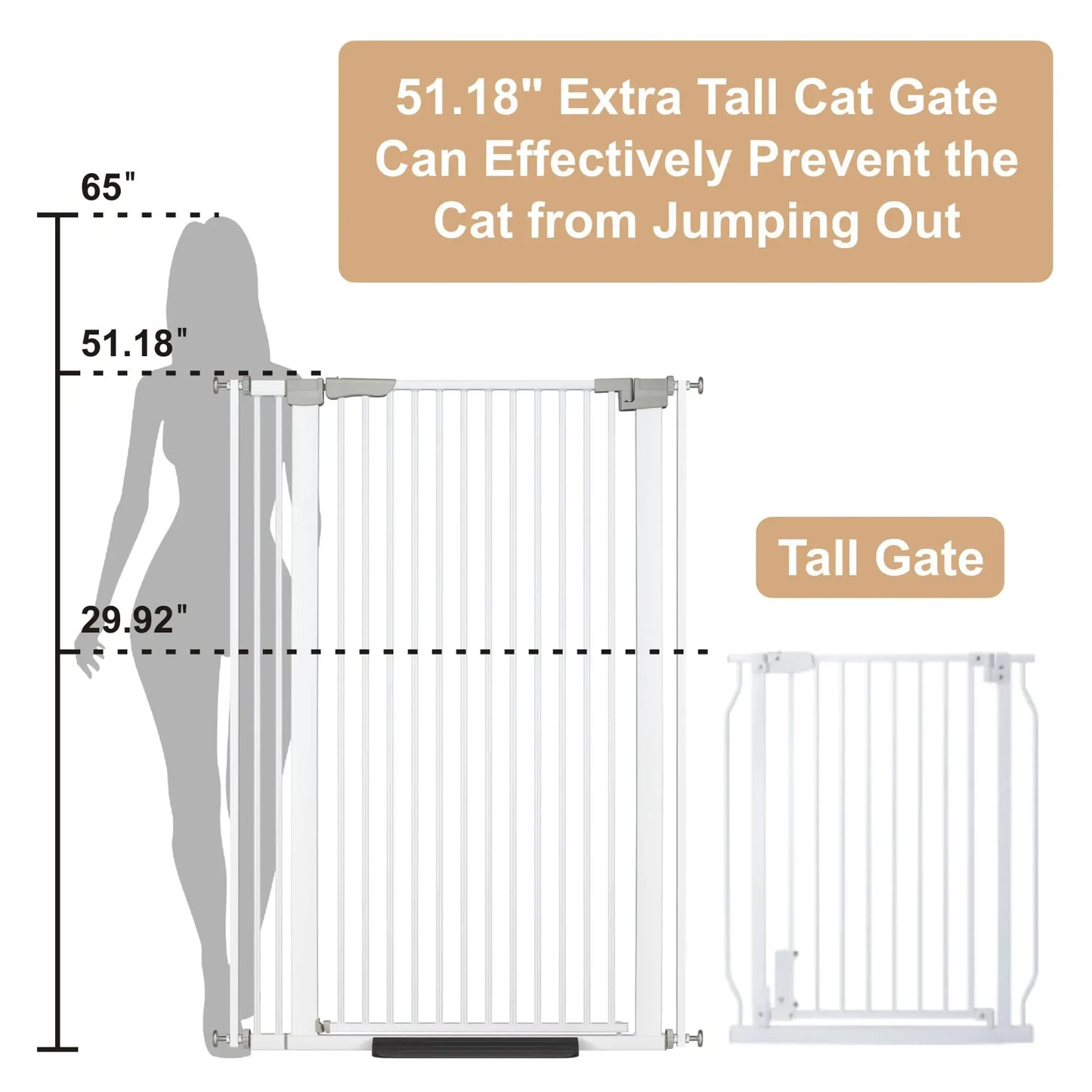 Pet Gate Adjustable Auto Close With Extension Kits