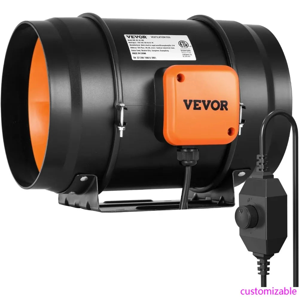 Inline Duct Fan 750 CFM With Variable Speed Controller