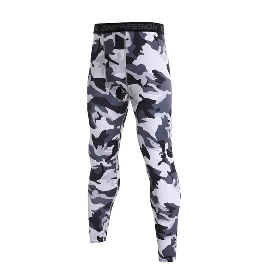 NONECN Camouflage Quick Dry Running Leggings for Men