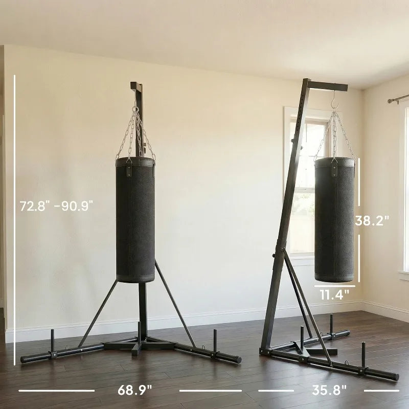 Freestanding Punching Bag Stand With Adjustable Steel Frame