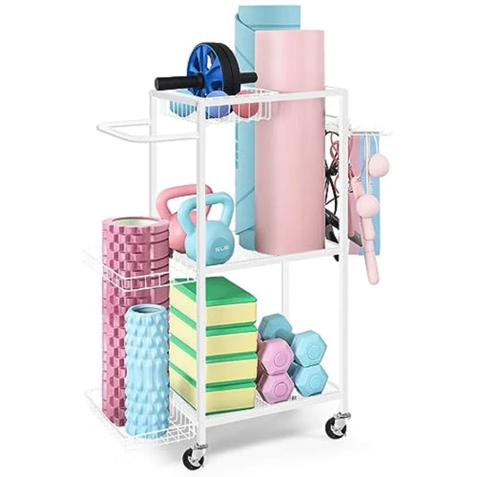 SHXI Yoga Mat Storage Rack Metal Gym Organizer Yoga Mats