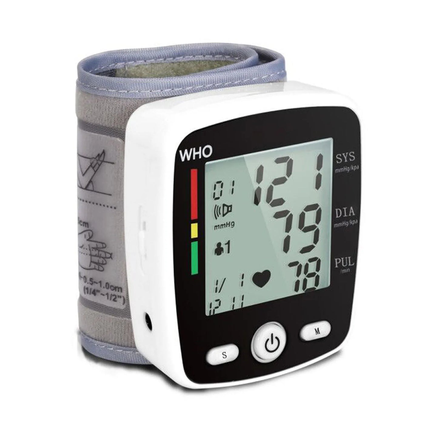 TAKRO Digital Rechargeable Wrist Blood Pressure Monitor With LCD Memory