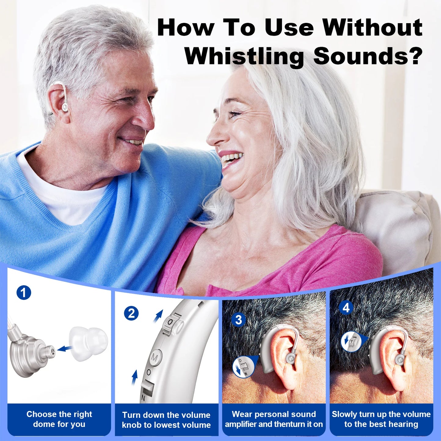 K&FCOPTEE Pair Volume-Adjustable Rechargeable Hearing Aids