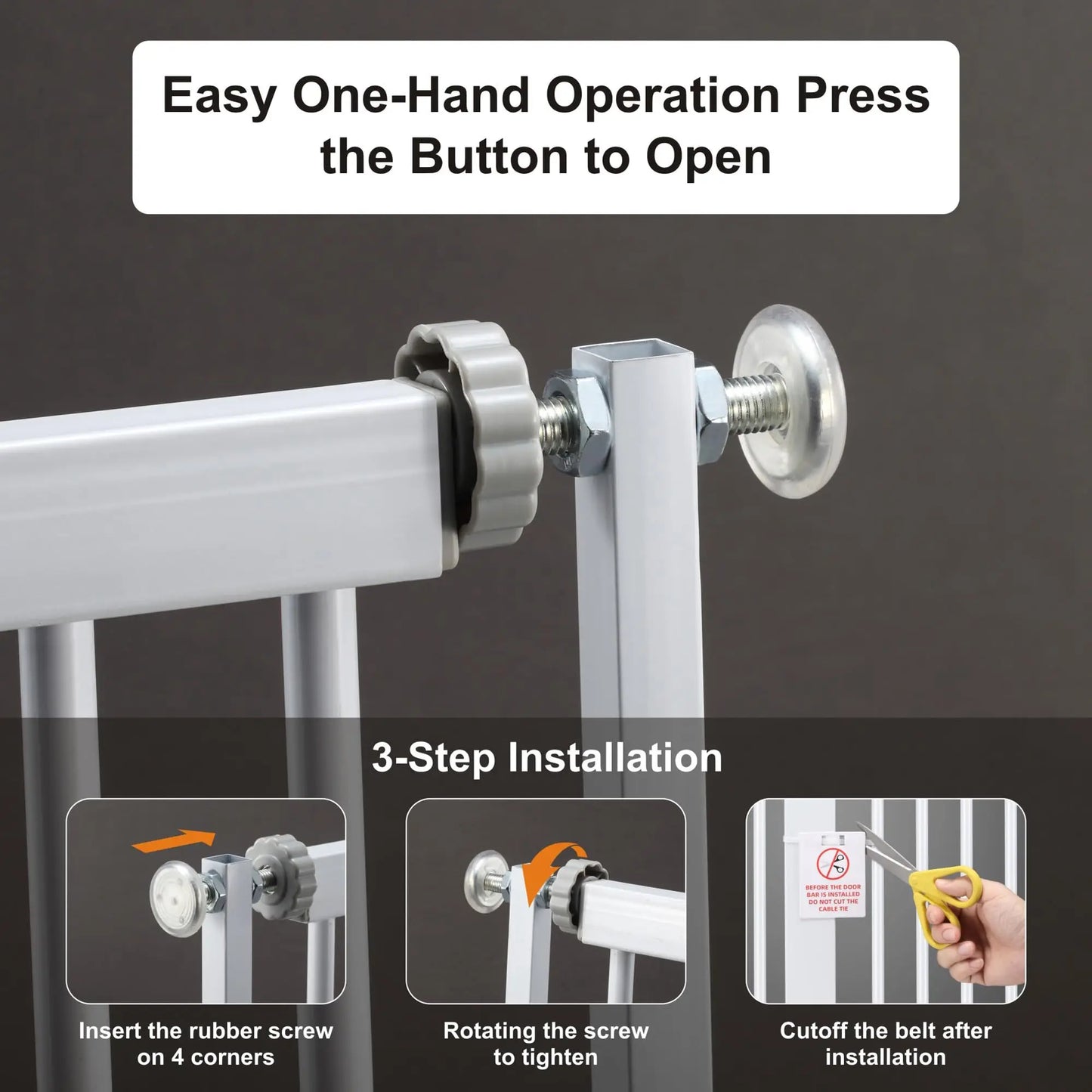 Pet Gate Adjustable Auto Close With Extension Kits