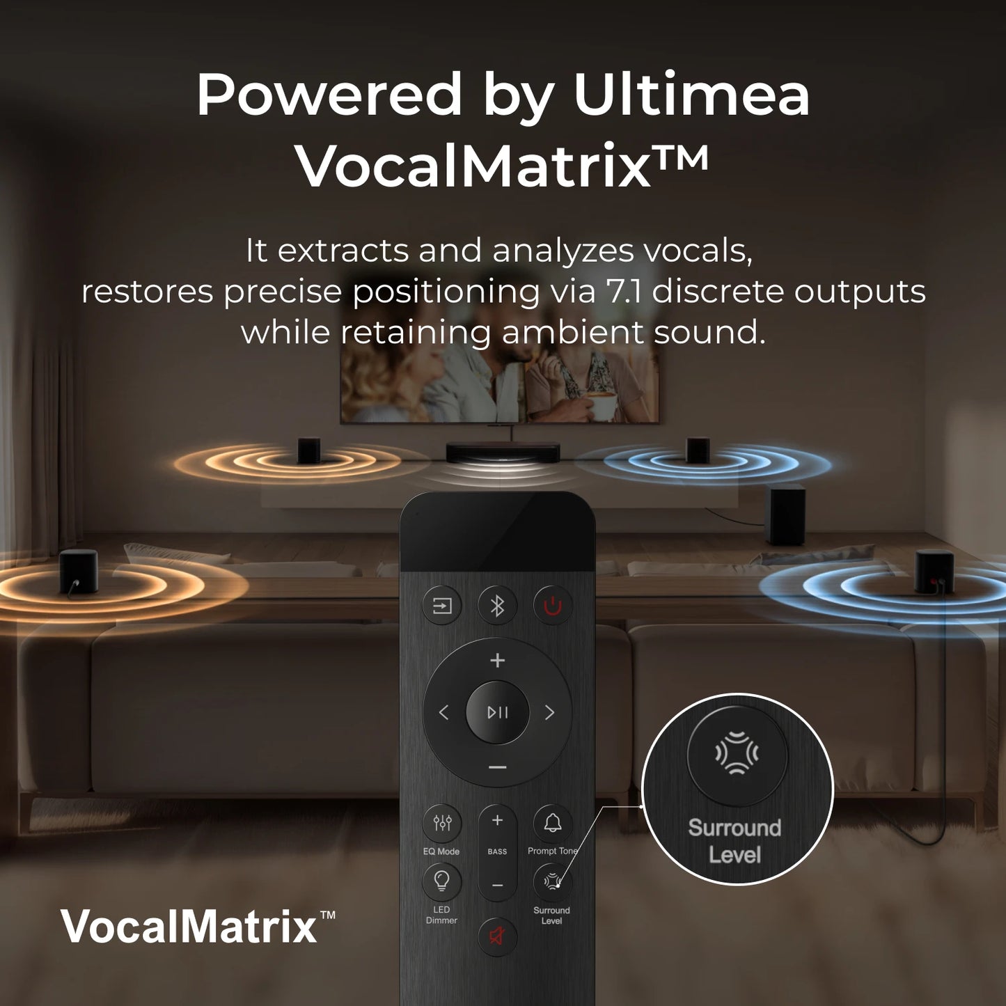 ULTIMEA 350W 7 1 Channel Virtual Surround Soundbar With Subwoofer