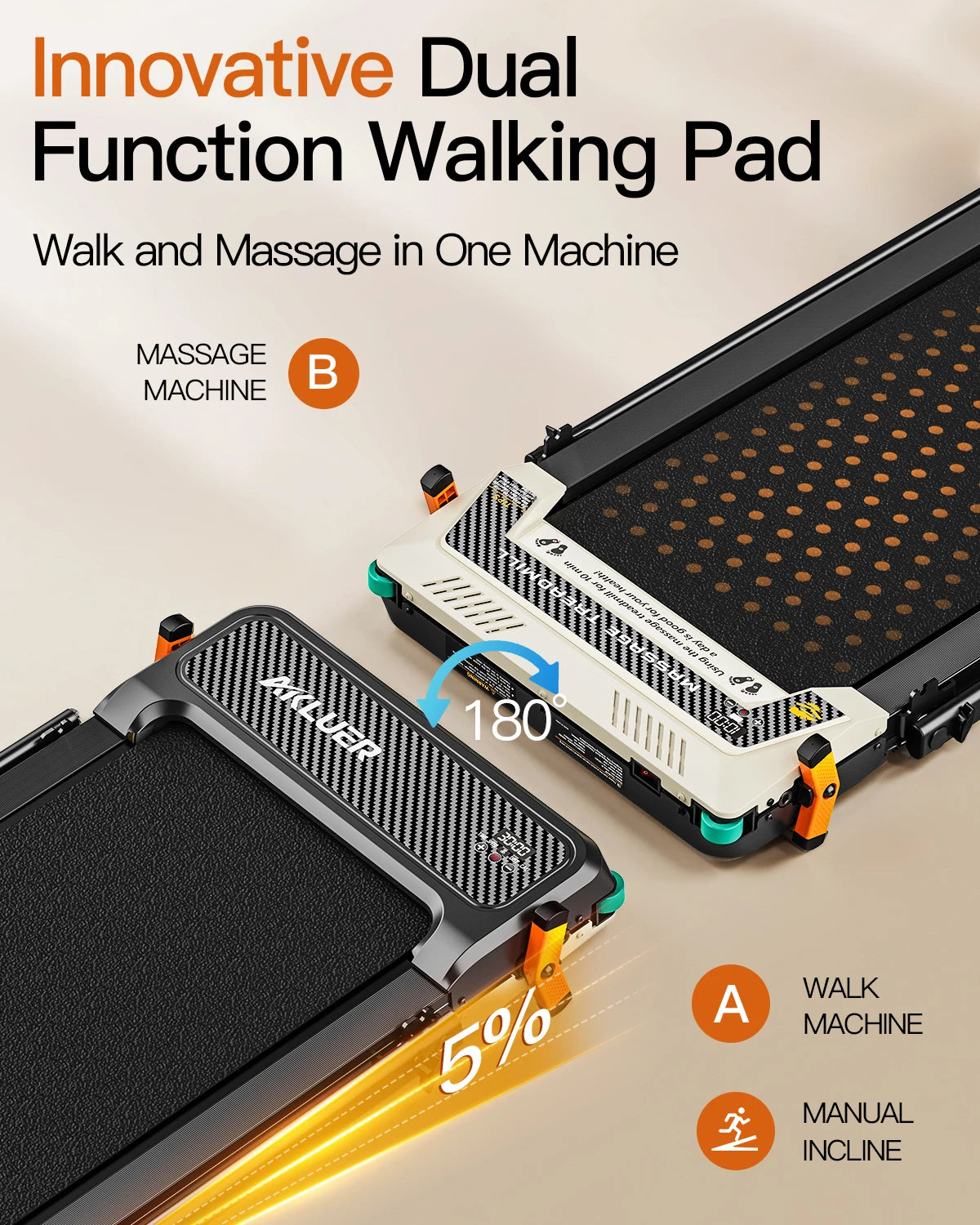AKLUER Walking Pad Treadmill For Home 2.5HP LCD Display