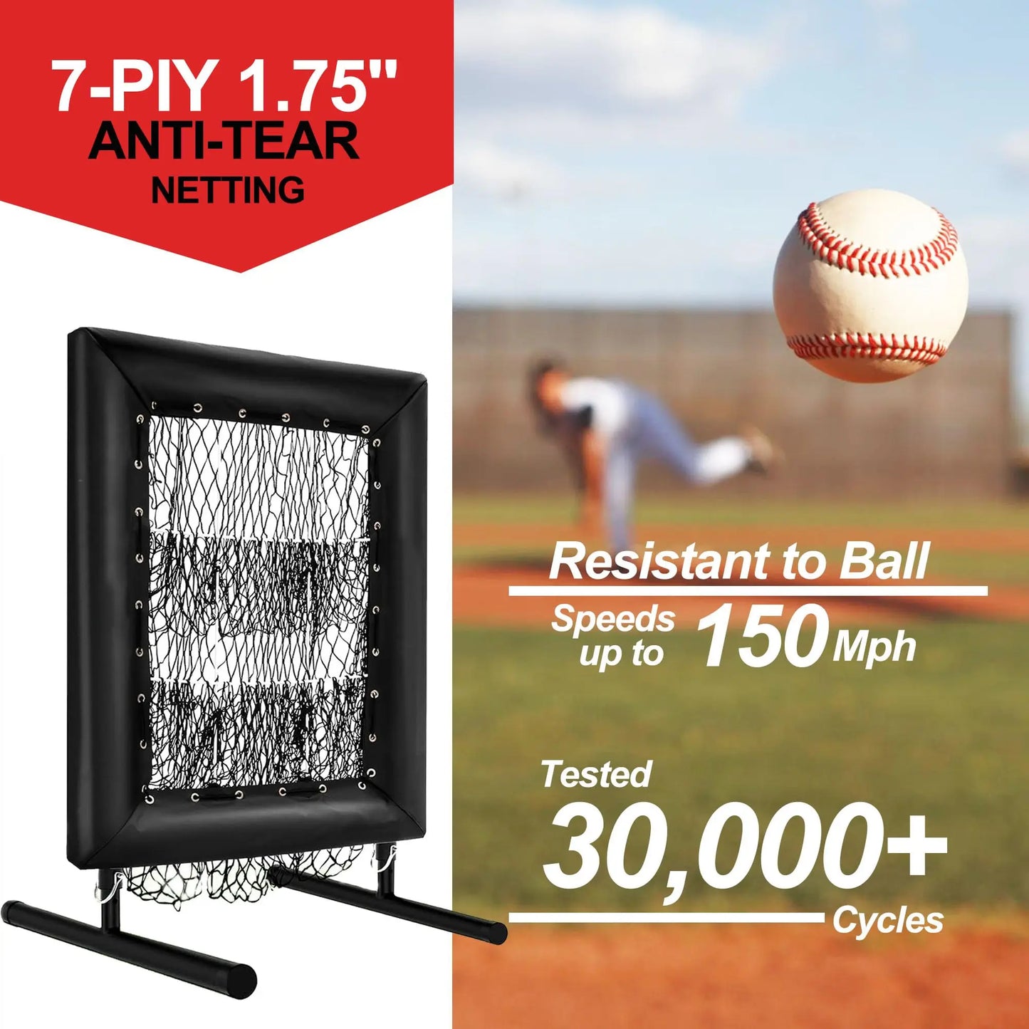 HiMISS Adjustable Pitching Net With Strike Zone Training