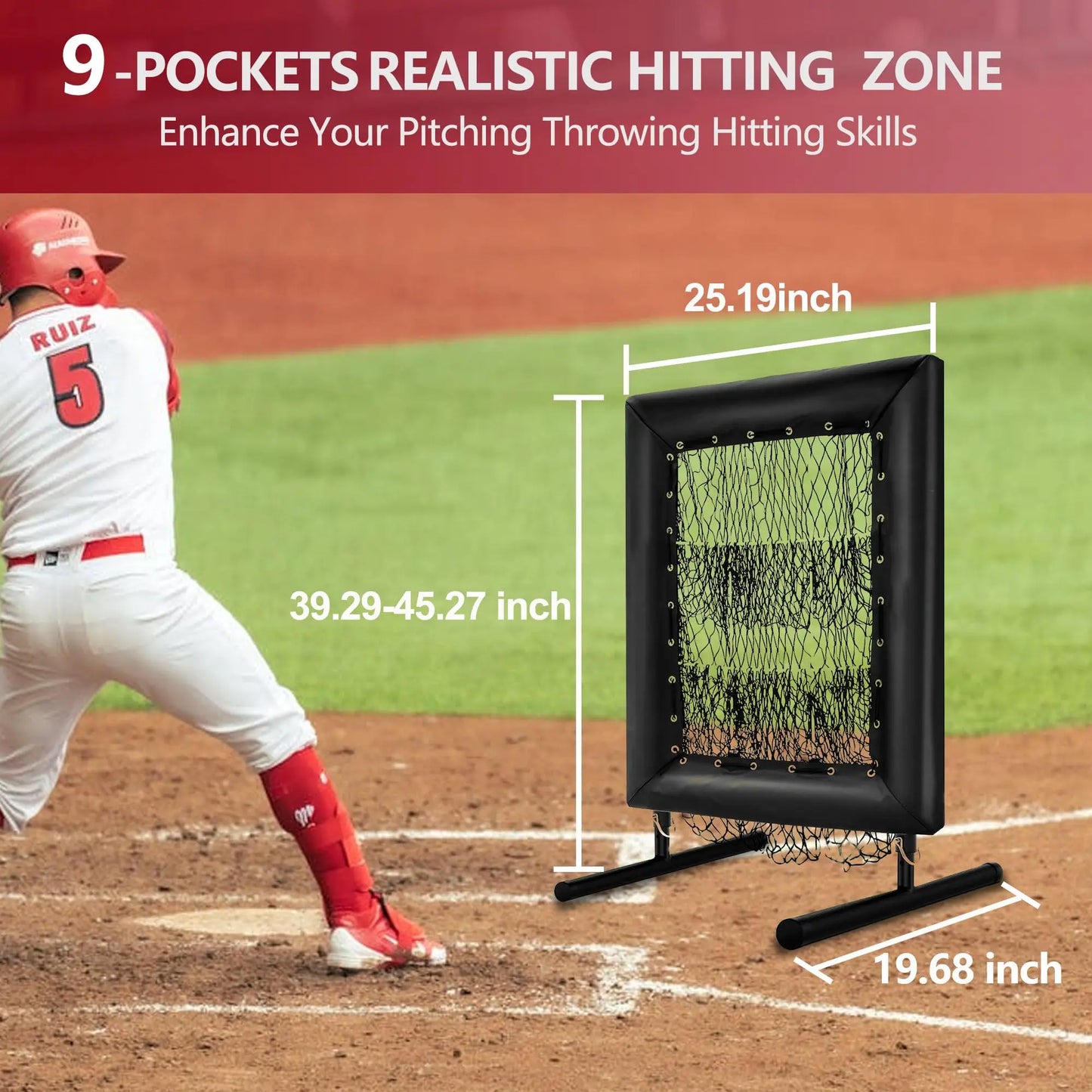 HiMISS Adjustable Pitching Net With Strike Zone Training