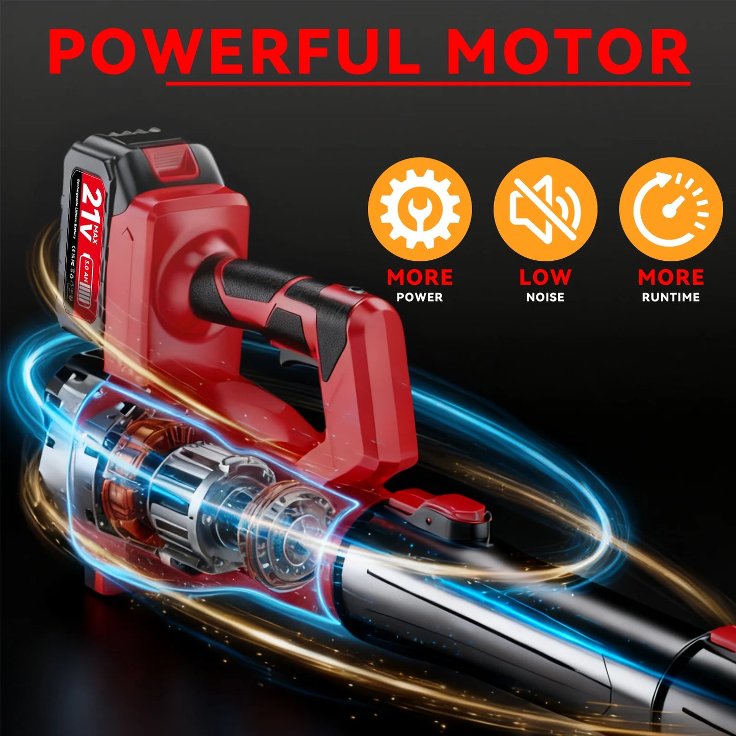 Cordless Leaf Blower 650 CFM With 21V 4.5Ah Battery