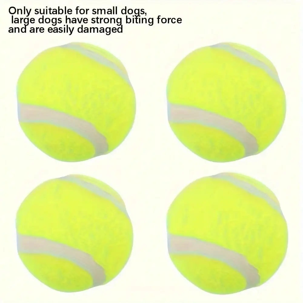 4 Pack Interactive Dog Tennis Balls Durable Rubber Toys For Small Medium Dogs