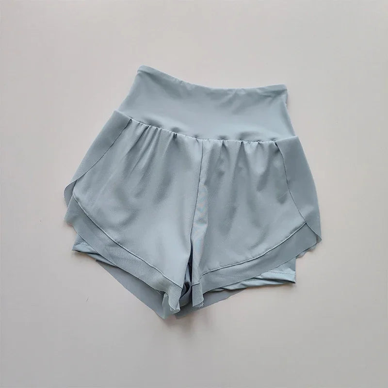 Women's 2-In-1 Mesh Quick-Dry Yoga Shorts High Waist