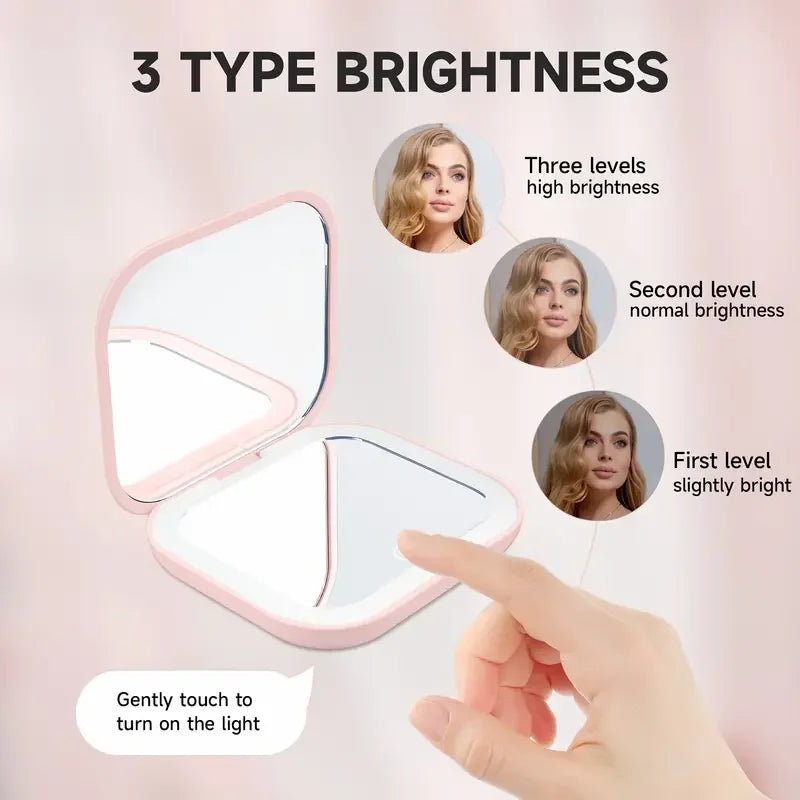 Cosmomiro Compact LED Makeup Mirror 1X2X Magnification