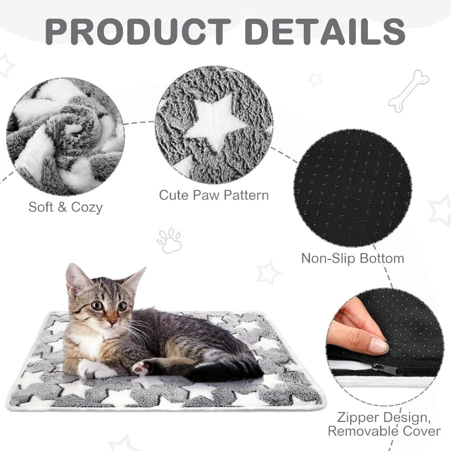2 Pack Self Warming Thermal Pet Bed Mat Indoor Cats