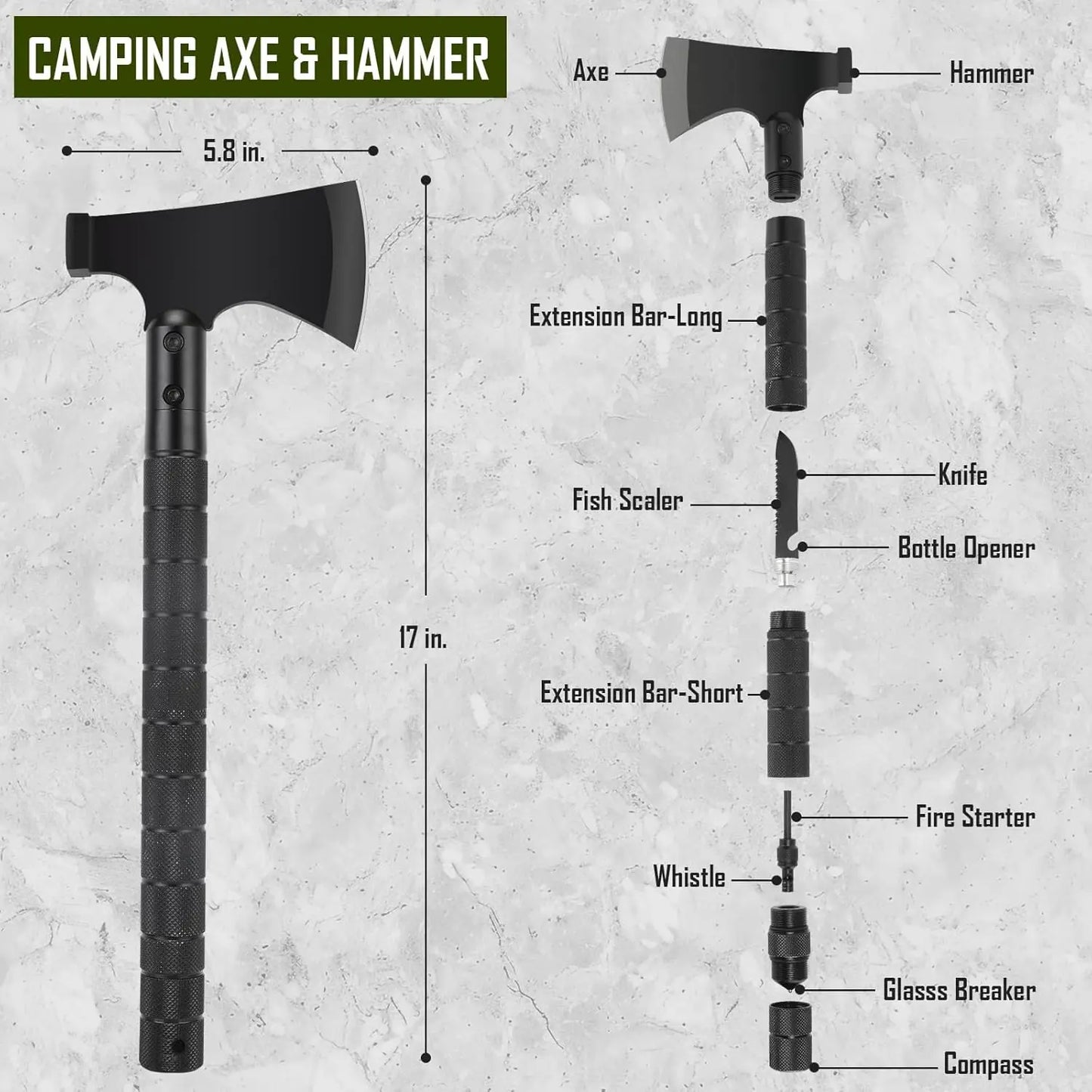 Emergency Survival Kit With First Aid Headlamp Axe And Bag