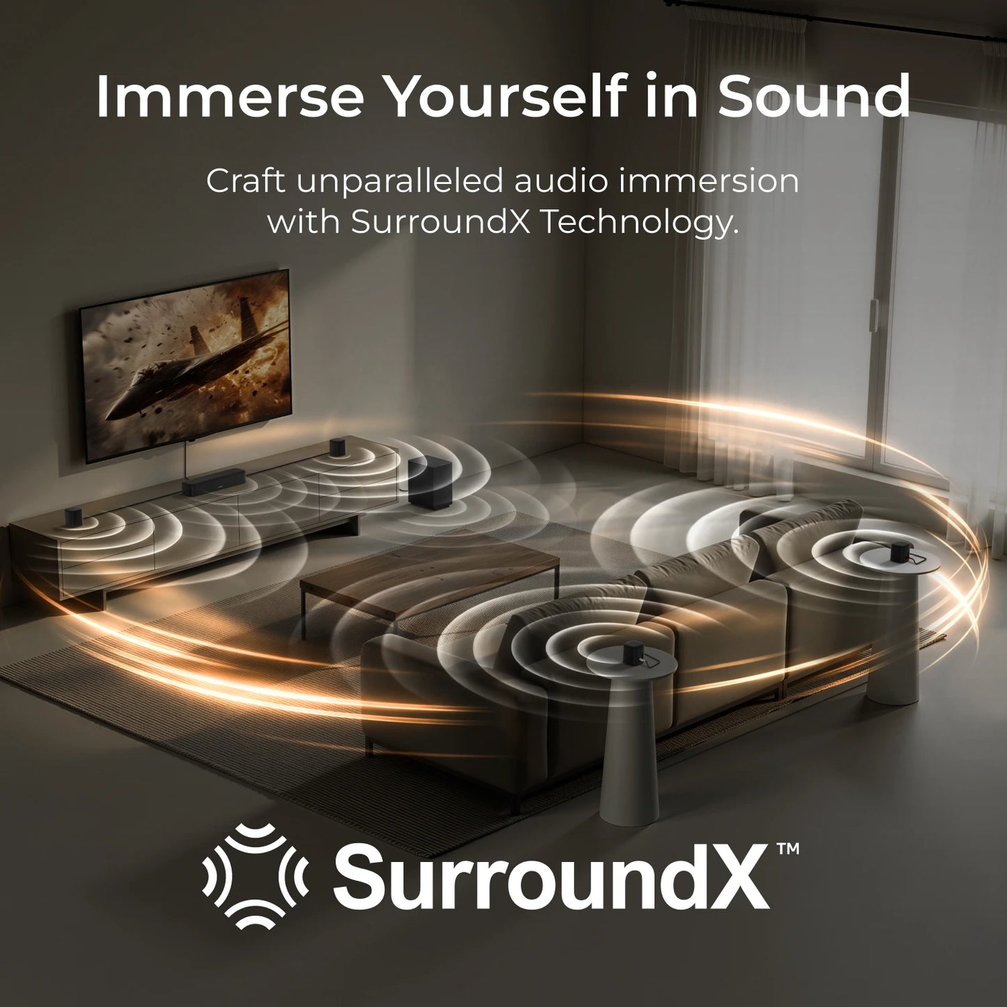 ULTIMEA 350W 7 1 Channel Virtual Surround Soundbar With Subwoofer