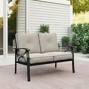 Outdoor Aluminum Patio Sofa 3-Seater All-Weather Couch
