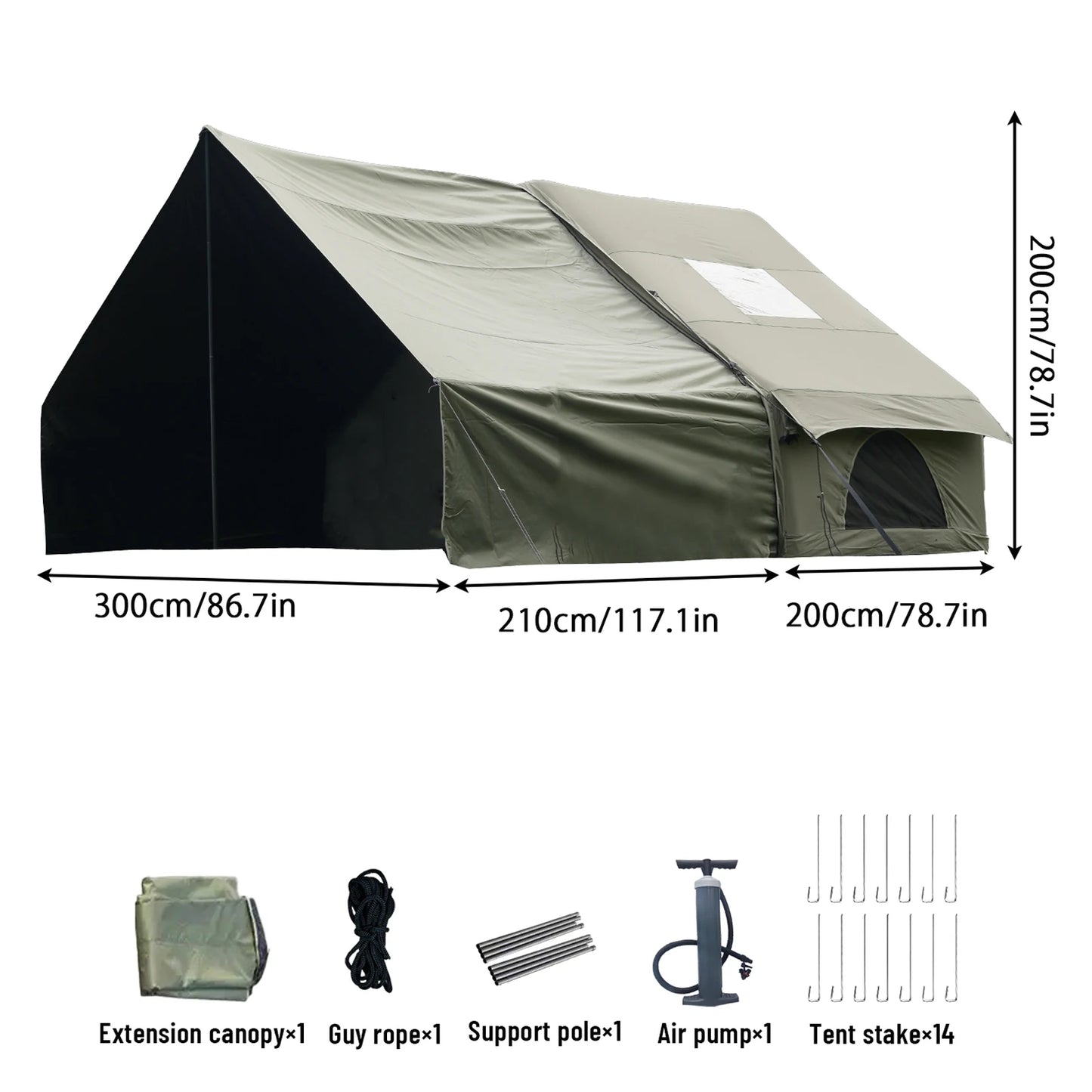 Pakicetus Inflatable Tent With Skylight For Family Outdoor