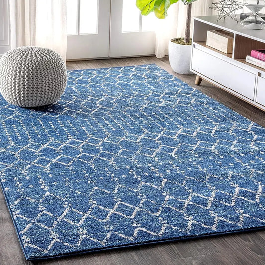 DIXSG Moroccan Hype Boho Diamond Indoor Area Rug Easy Cleaning