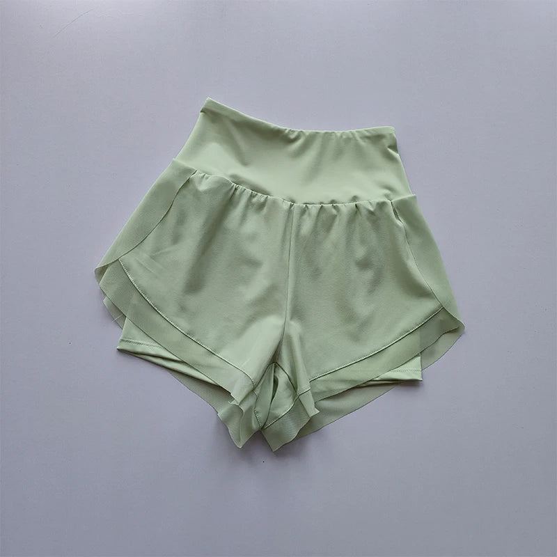 Women's 2-In-1 Mesh Quick-Dry Yoga Shorts High Waist