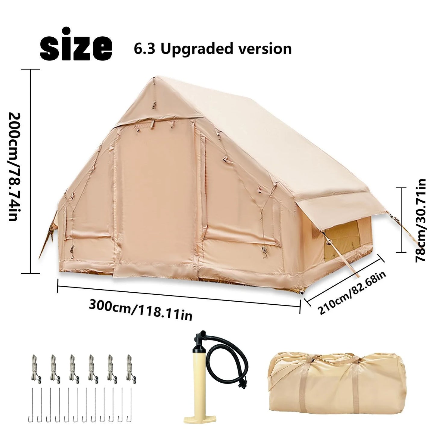 Pakicetus Inflatable Tent With Skylight For Family Outdoor