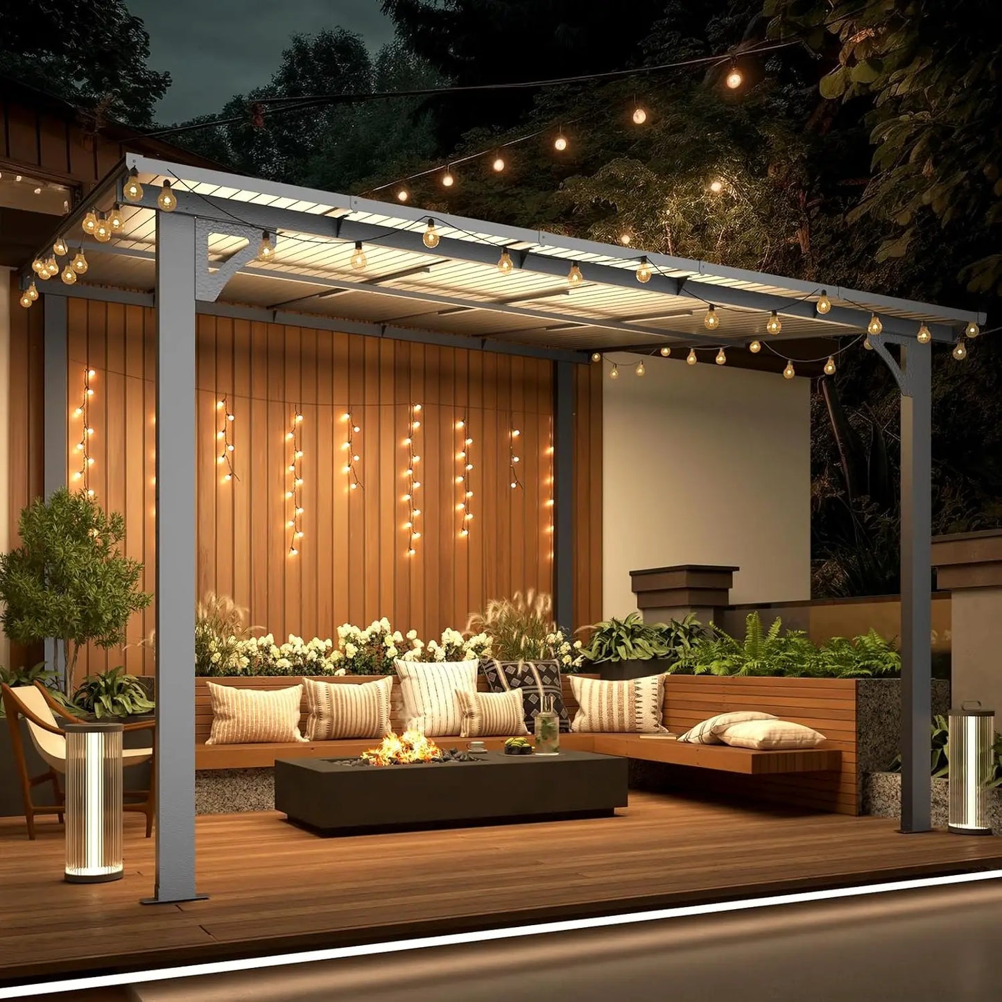 Wall Mounted Gazebo Pergola For Outdoor Patio Deck