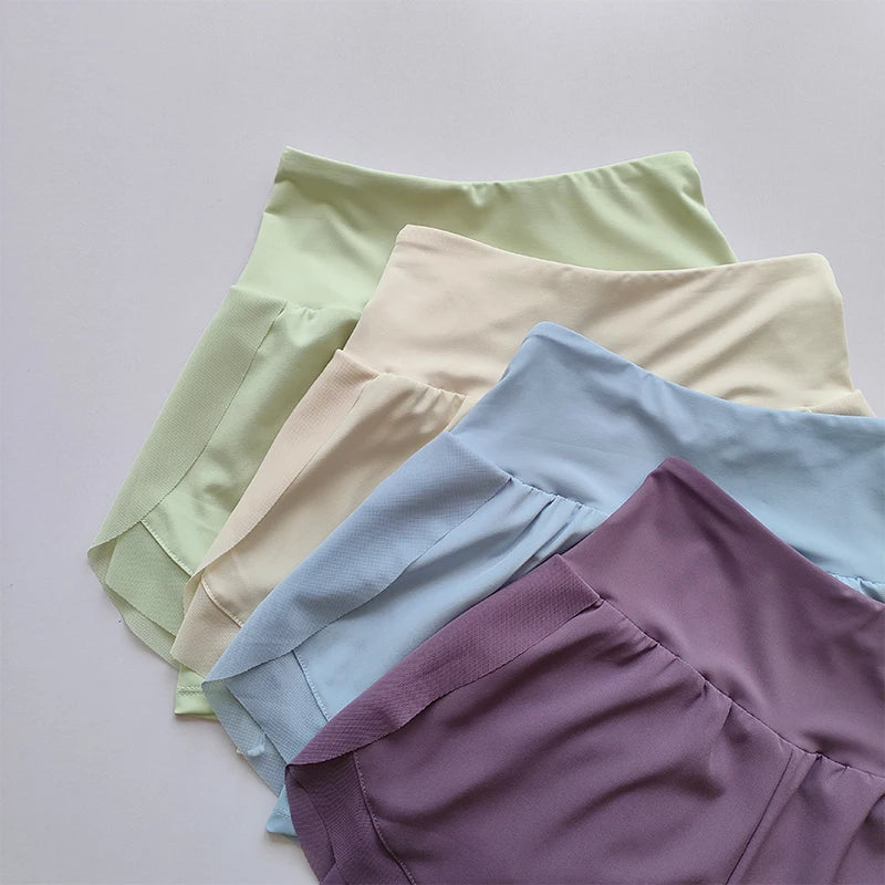 Women's 2-In-1 Mesh Quick-Dry Yoga Shorts High Waist