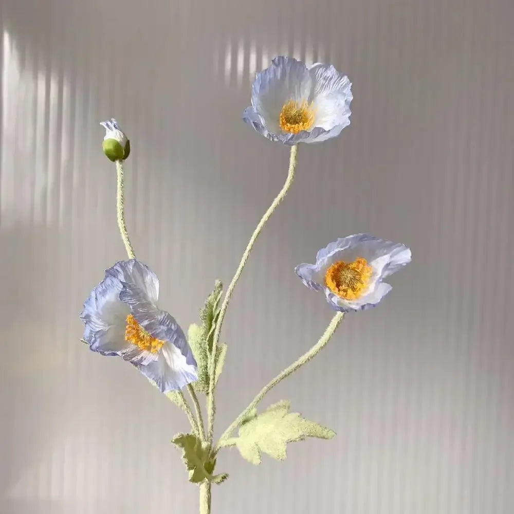 Artificial Poppy Flowers Bouquet Four-Head for Home Decor