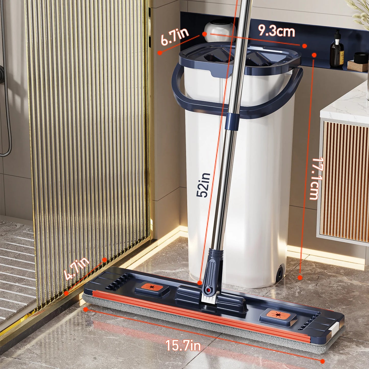 NONECN Microfiber Floor Cleaning Mop With Separate Dirty Water Bucket