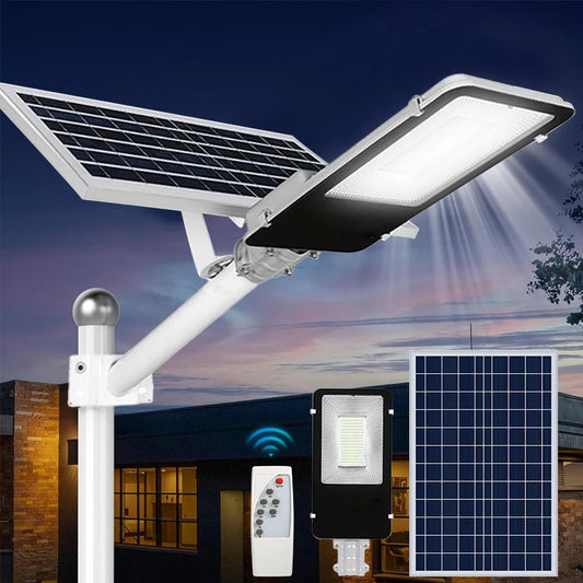 Solar Street Light 8000mAh Dusk to Dawn Flood Lamp Outdoor