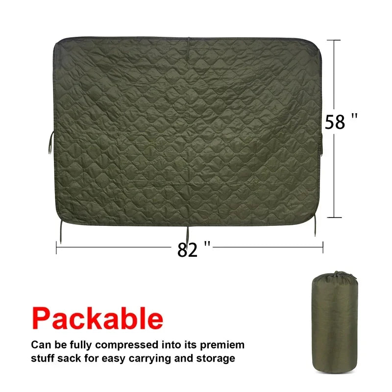 NONE Tactical Army Poncho Liner Woobie for Camping and Hunting