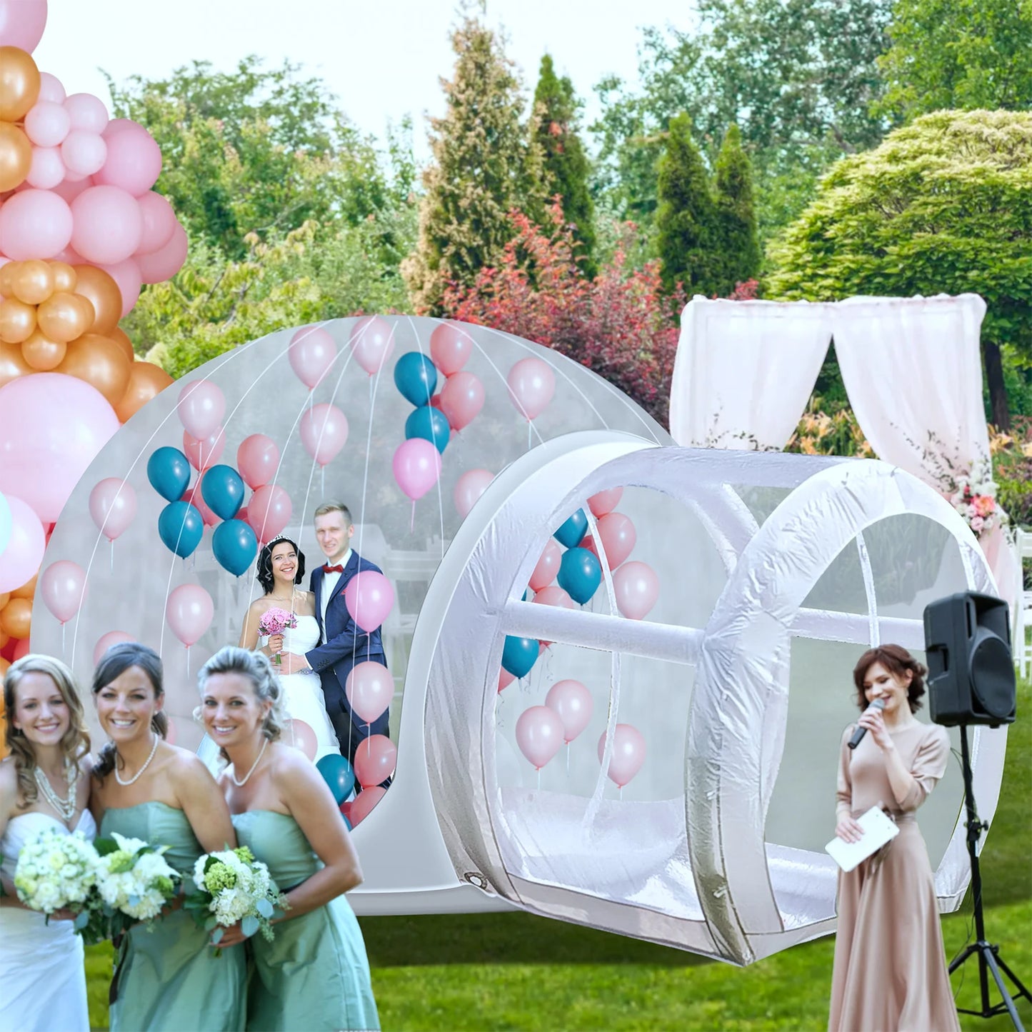 RTS Inflatable Bubble Castle For Outdoor Kids With 750W Blower