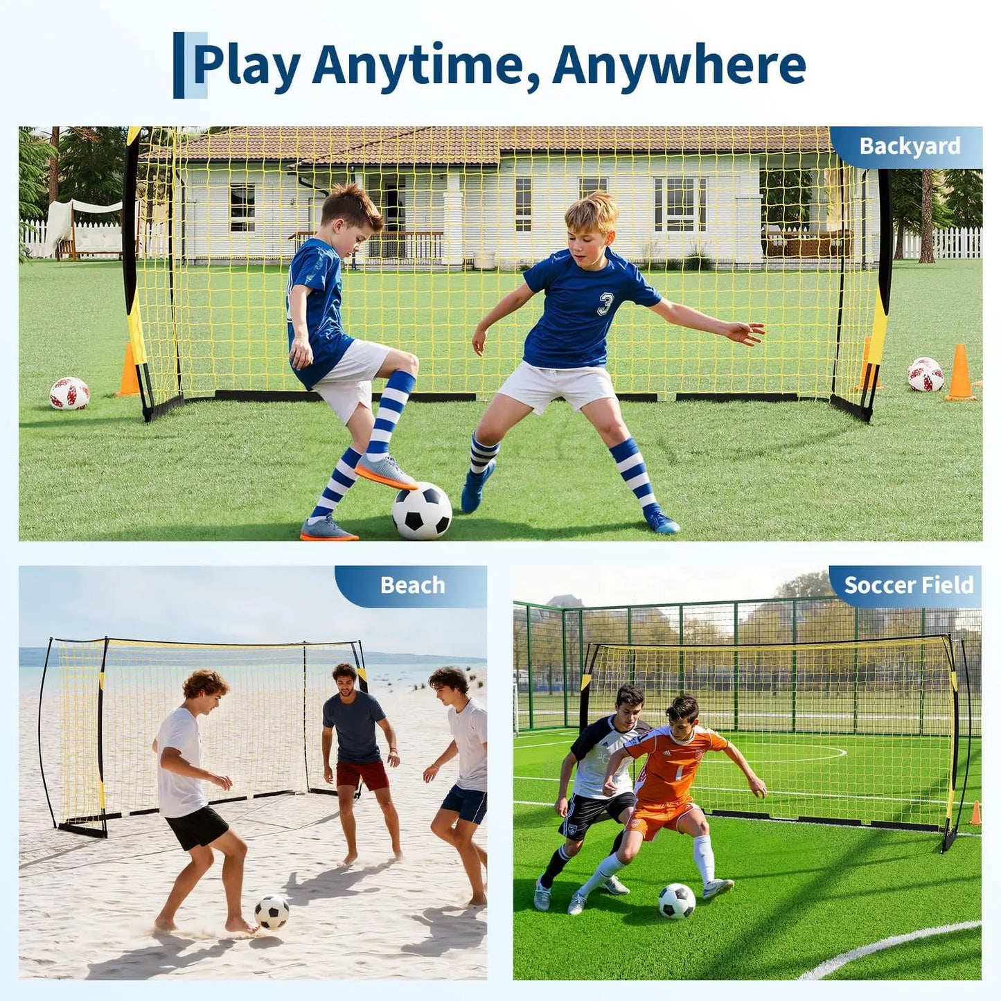 HiMISS Heavy Duty Foldable Soccer Goal With Metal Frame Bag