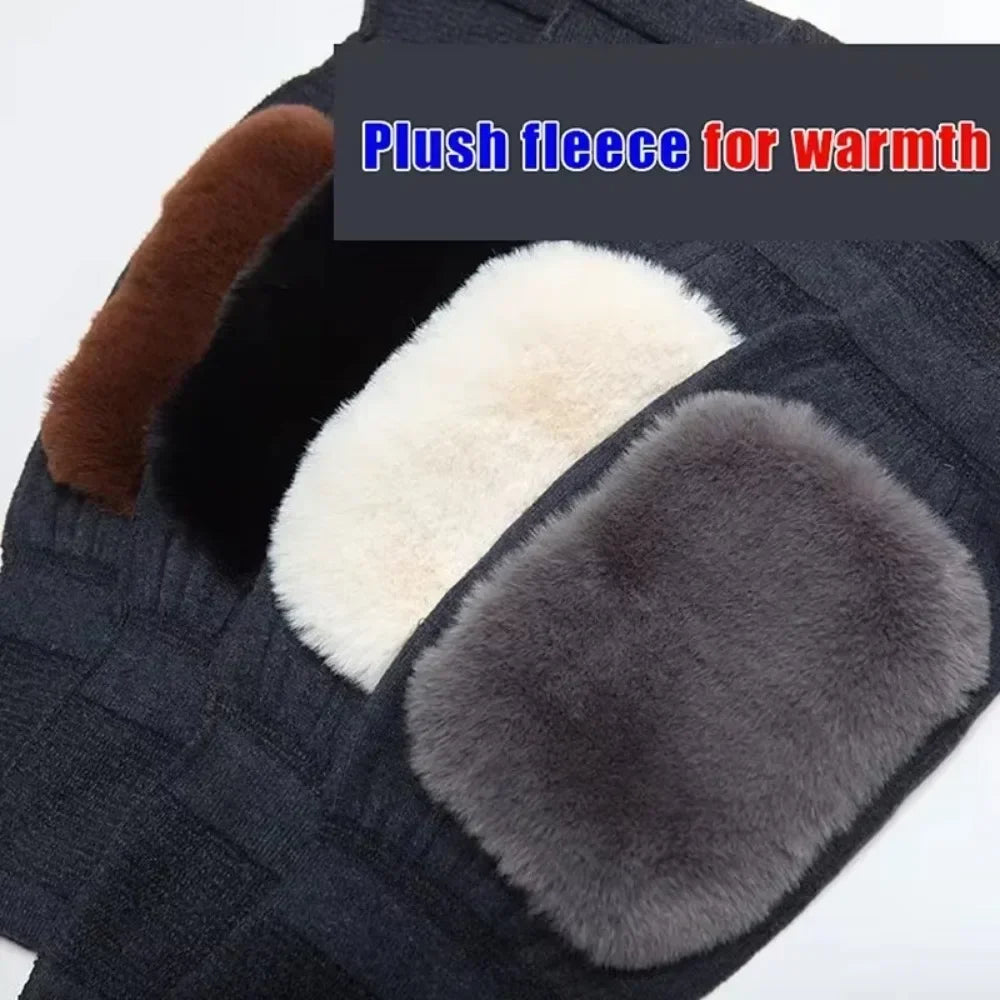 Rabbit Fur Knee Pads for Winter Knee Support