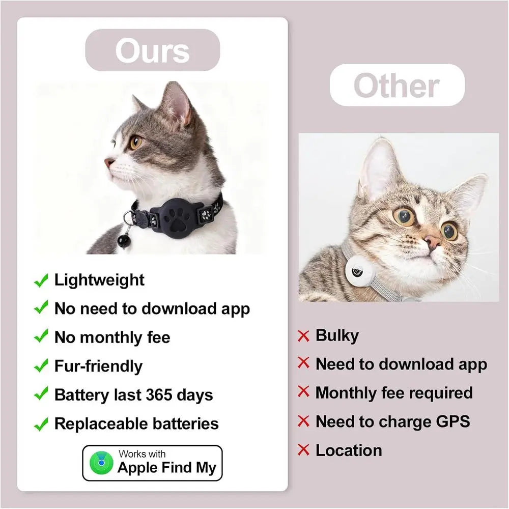 GPS Cat Collar With Bluetooth Tracker For iOS Find My