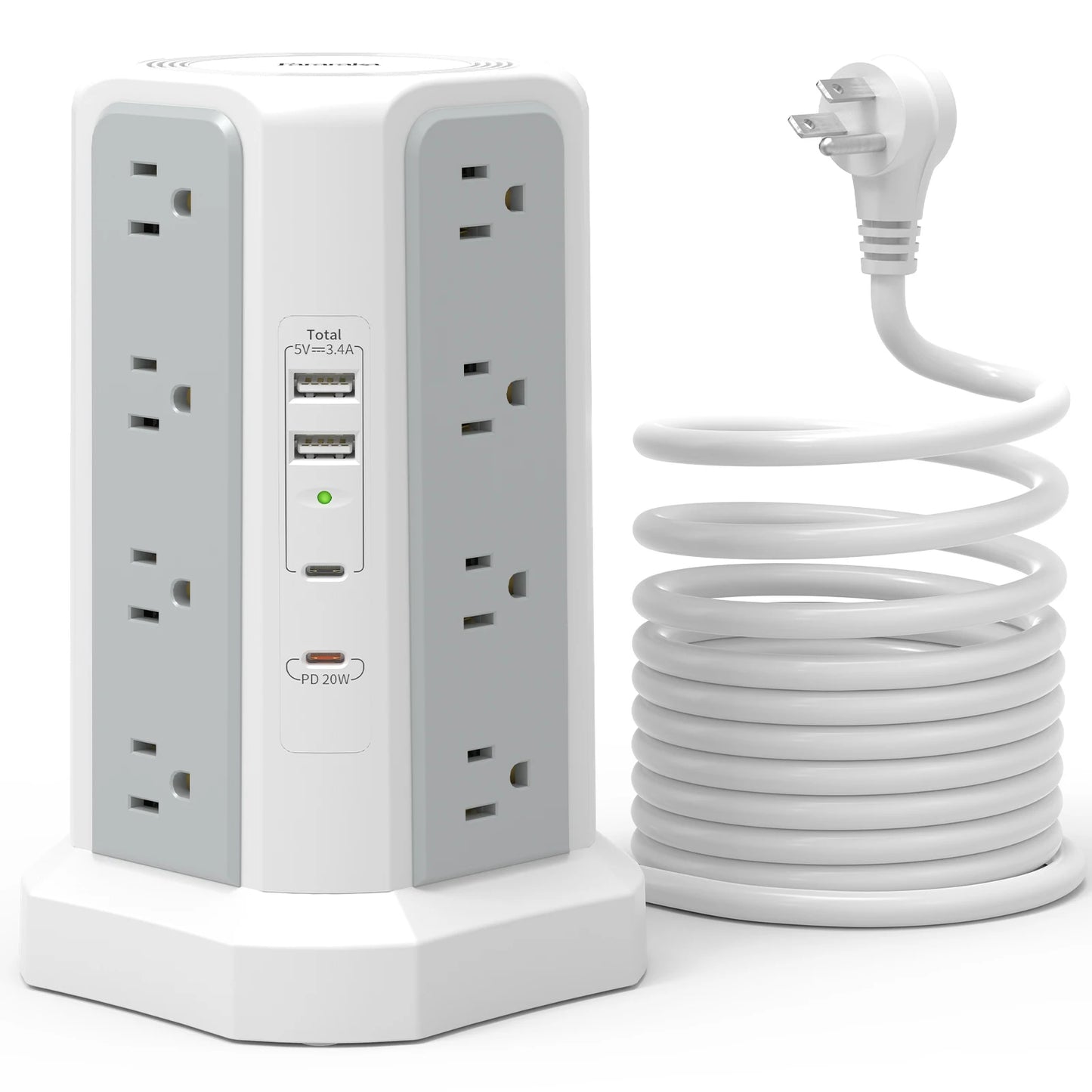 Passus Four-Layer Extension Tower Plug-In Board With PD Fast Charging