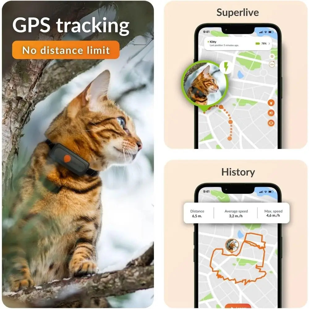 Cat XS Real-Time Mini GPS Tracker For Cats Collar Included