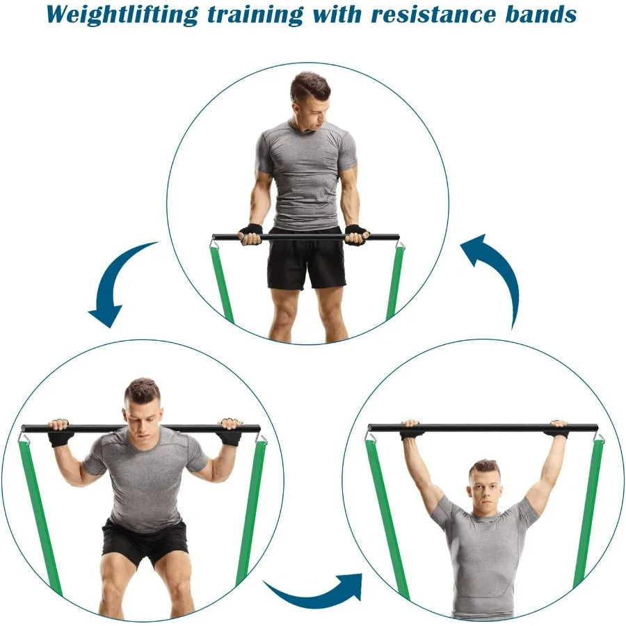 Portable Resistance Band Bar For Home Fitness Training