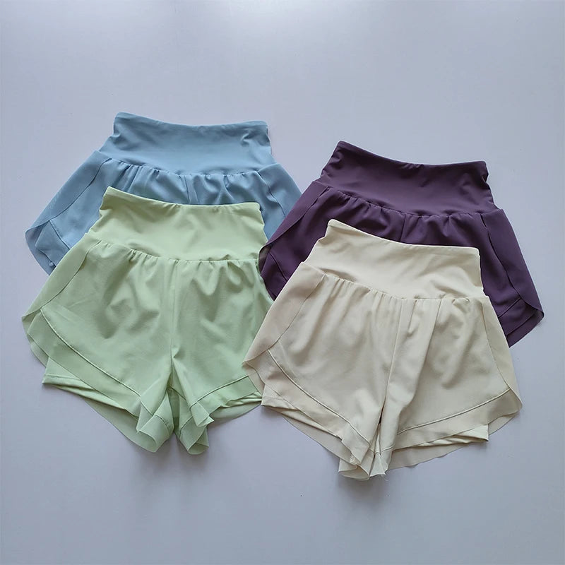 Women's 2-In-1 Mesh Quick-Dry Yoga Shorts High Waist