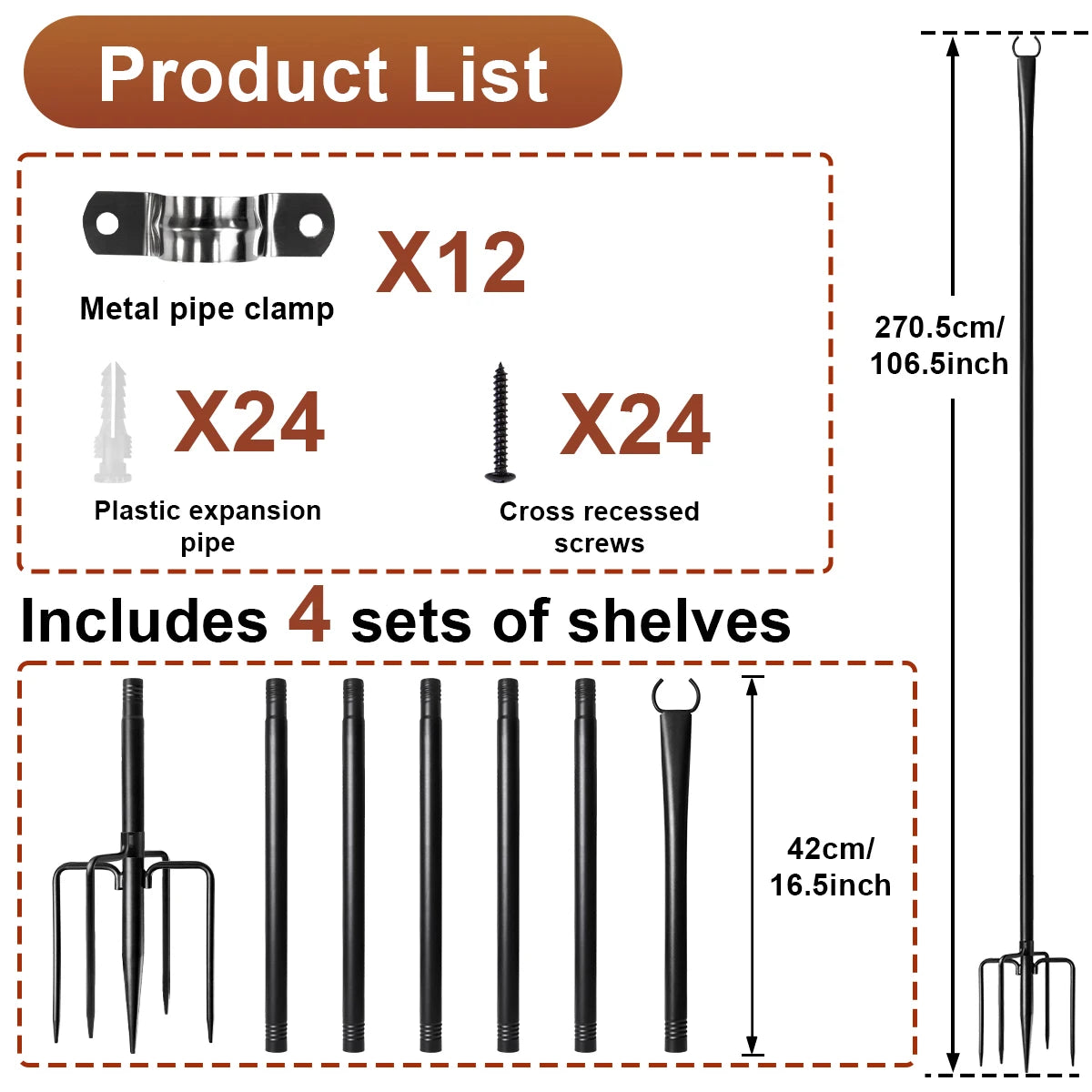 Aiopp Heavy Duty String Light Poles With Fork Waterproof Stand