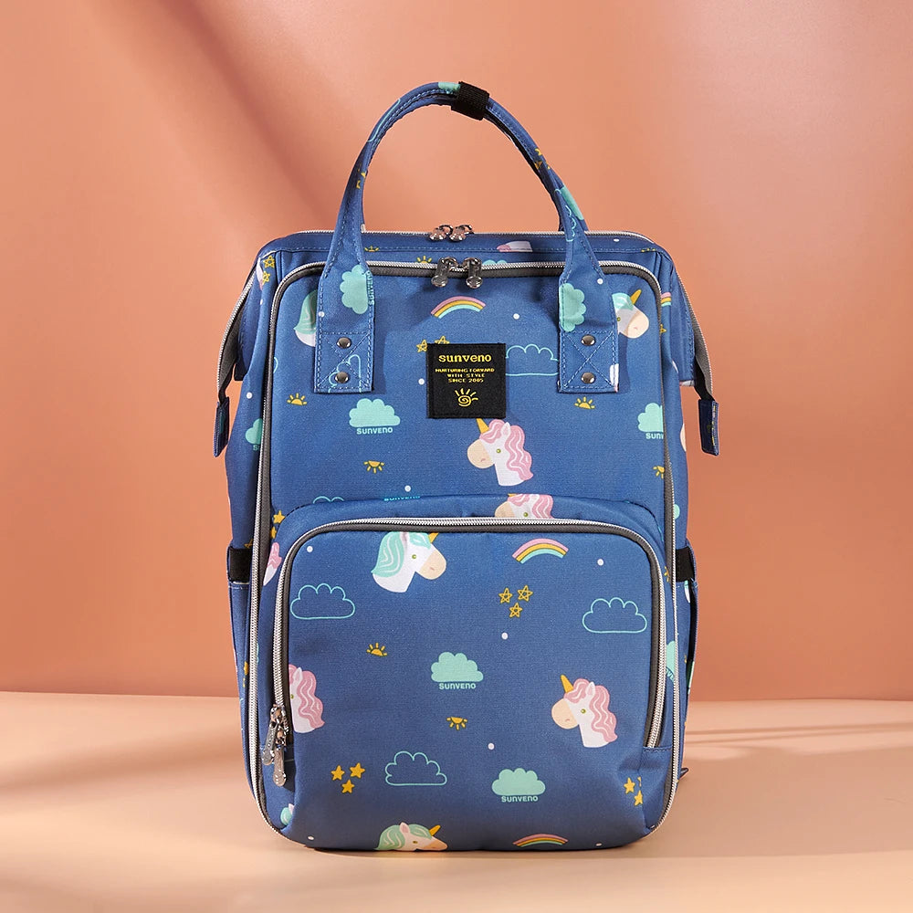 Sunveno Diaper Backpack Waterproof Travel Baby Bag with Multiple Compartments