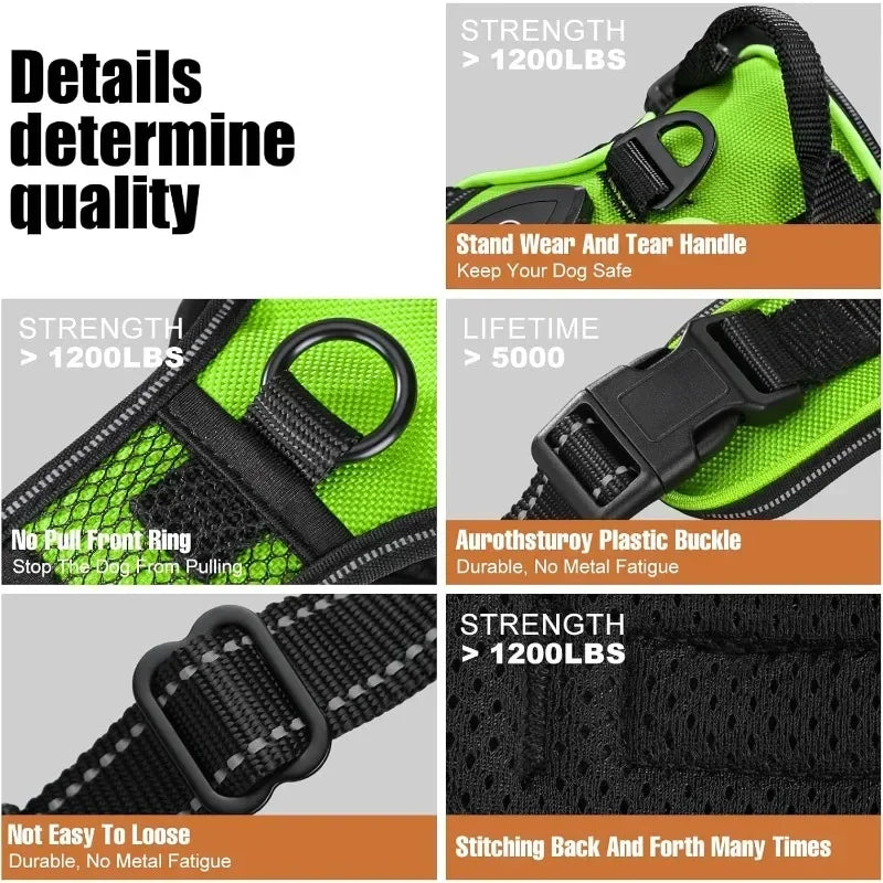 Led Luminous Dog Harness No Pull Adjustable Vest